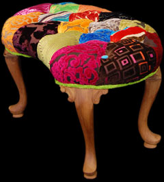 Patchworkk footstool &ndash; Precious